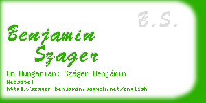 benjamin szager business card